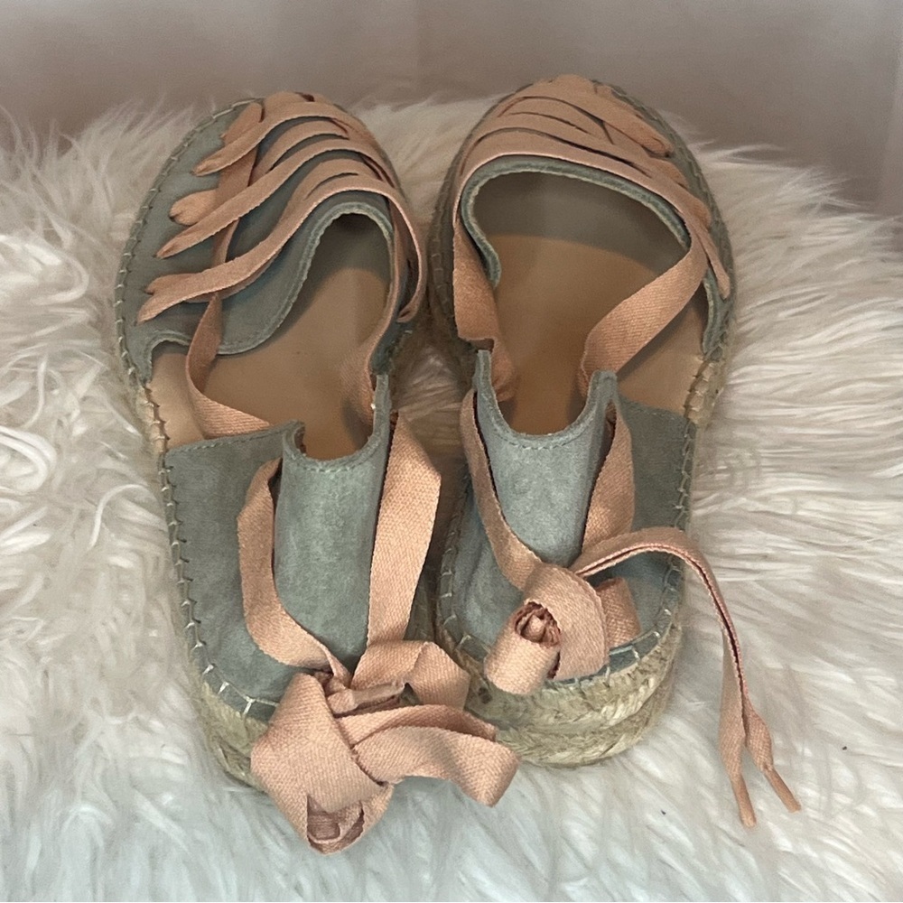 NIB Free People Heat Wave Wrap Espadrille Suede Shoe Sandal EU40/US9 MSRP $158 - Picture 4 of 9